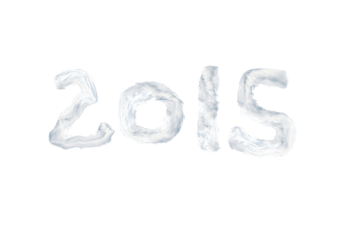 2015 Year Cloud Numbers on Transparent Background