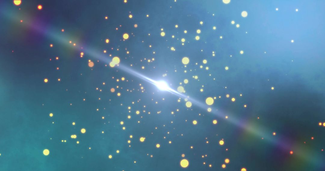 Abstract Burst of Light with Glittering Particles