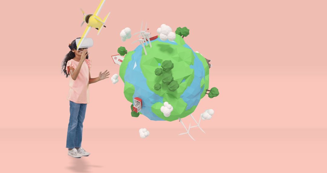 Child Exploring Interactive Virtual World