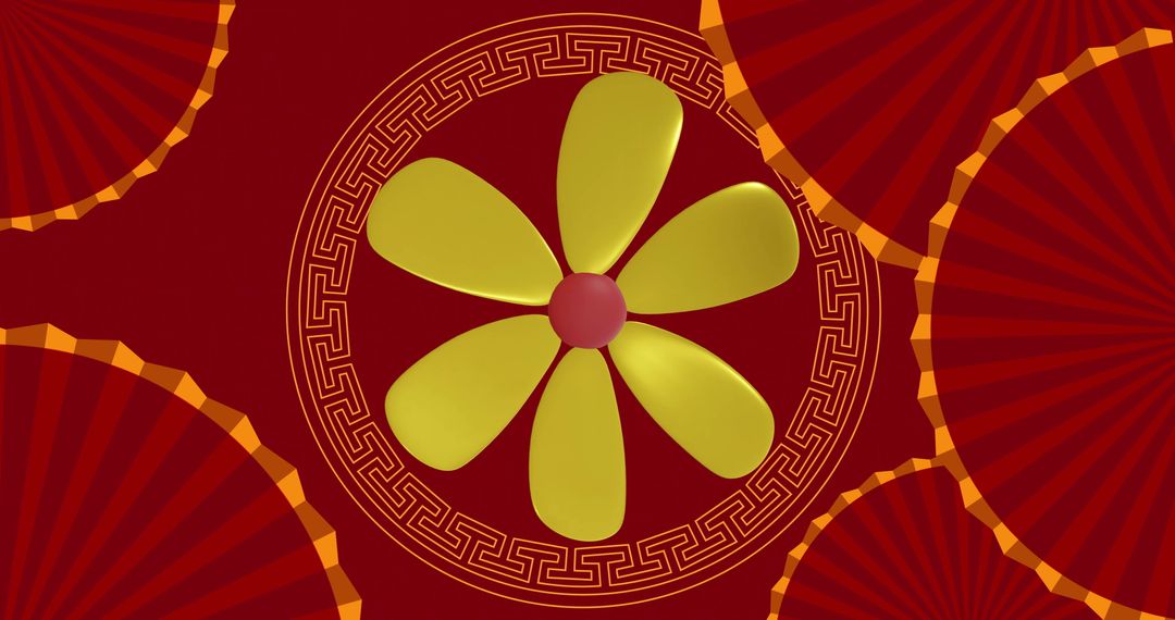 Elegant Chinese Blossom on Red Background with Festive Design - Free Images, Stock Photos and Pictures on Pikwizard.com