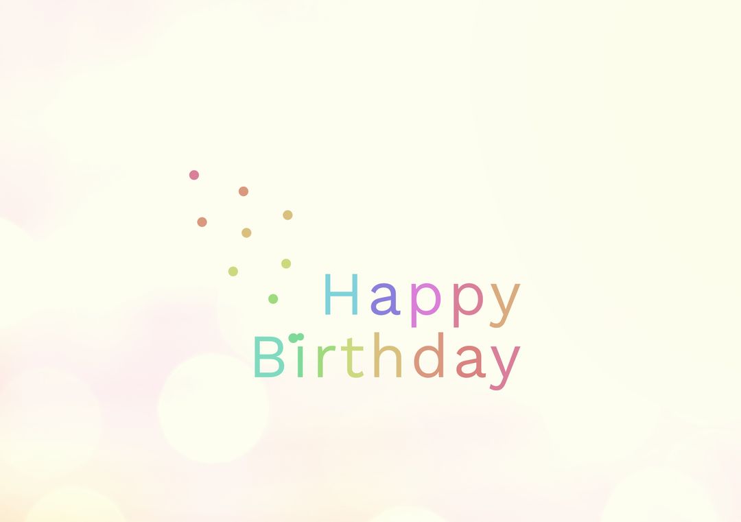 Pastel Happy Birthday Card with Colorful Dotted Accents - Download Free Stock Templates Pikwizard.com