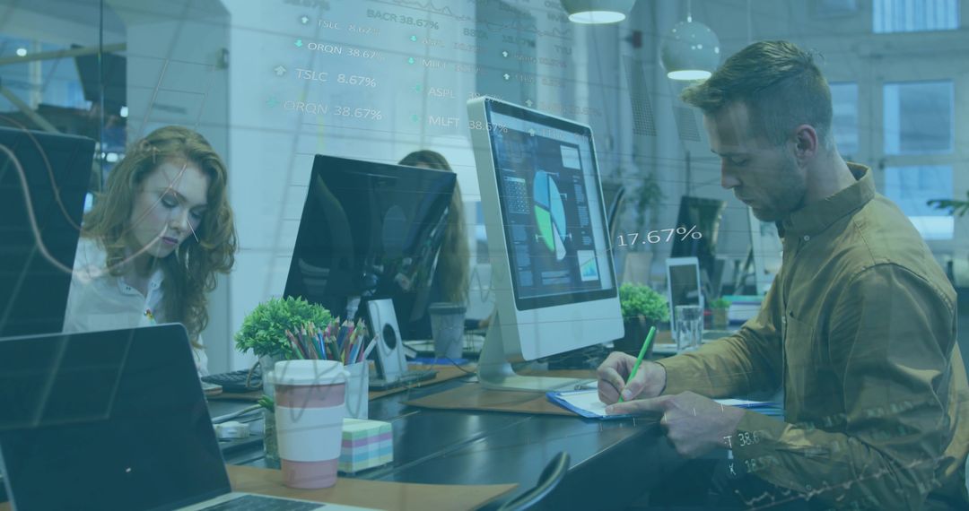 Modern Office Team Analyzing Data and Collaborating