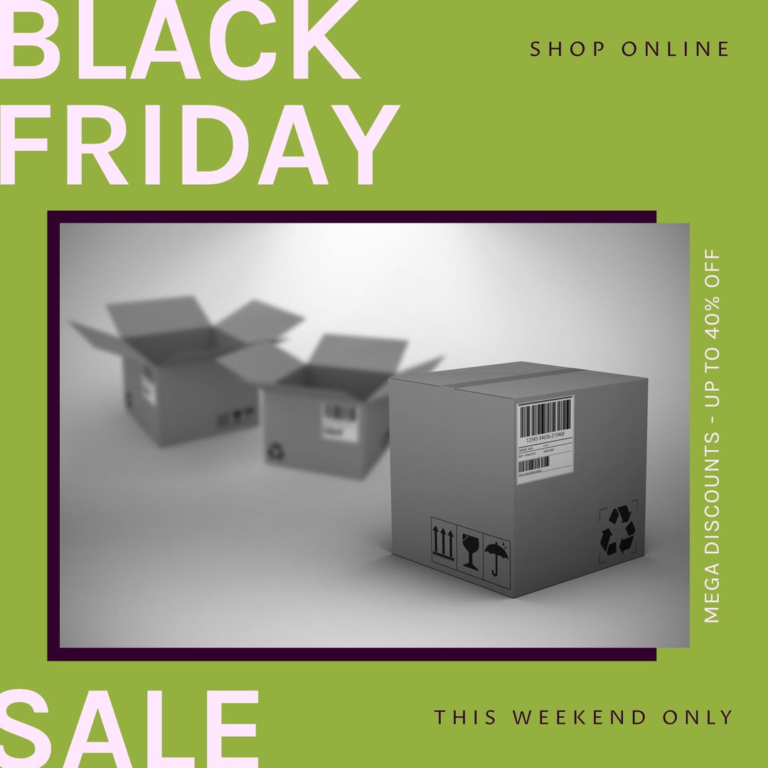 Black Friday Sale Promotion with Shipping Boxes