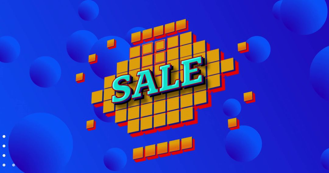 Retro Sale Graphic with Bold Typography and Geometric Background