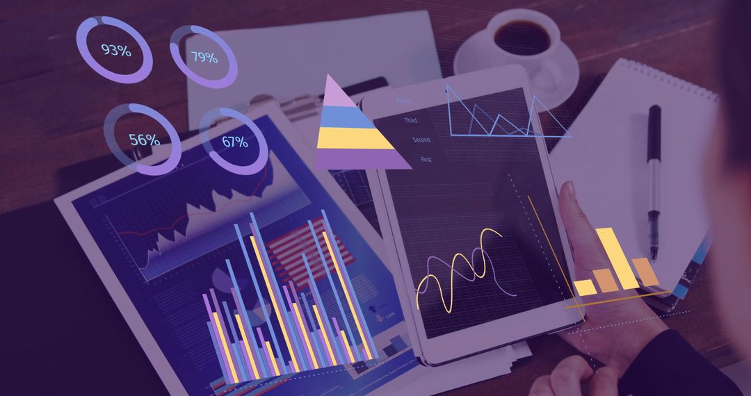 Businesswoman Analyzing Digital Data with Tablet and Financial Charts