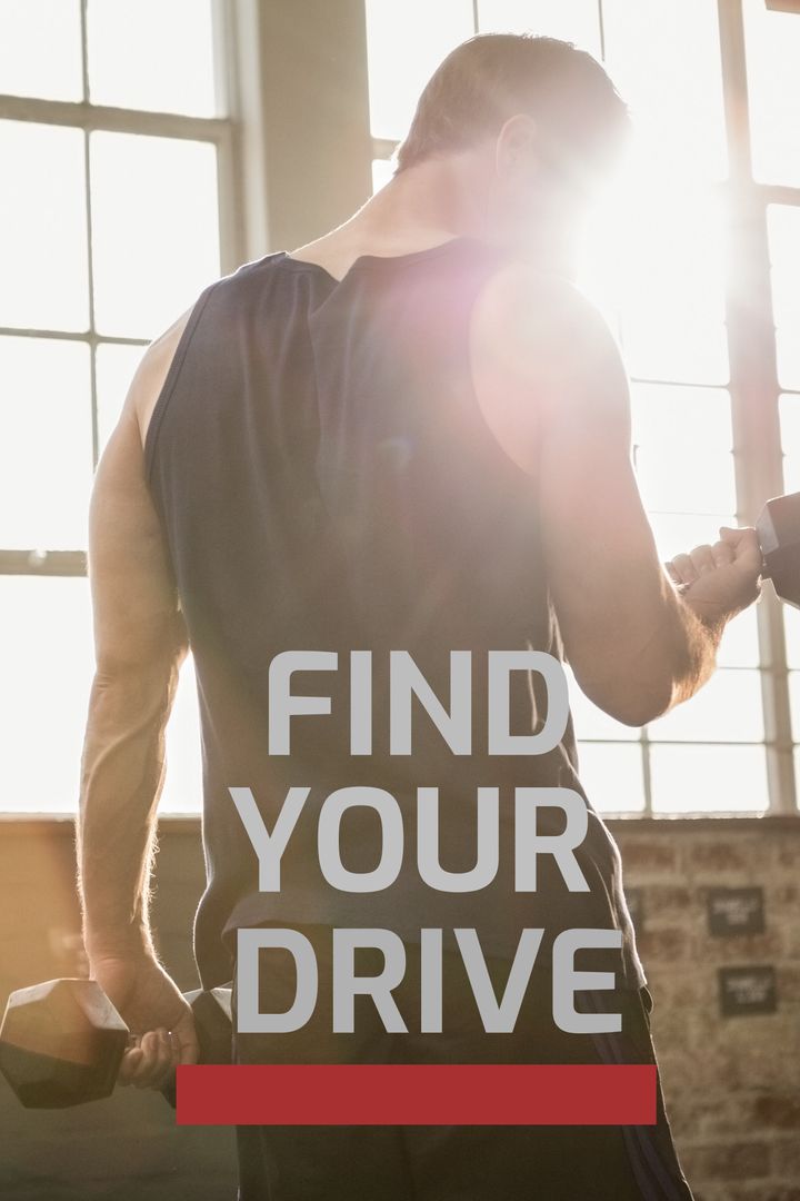 Motivated Athlete Lifting Weights in Bright Gym