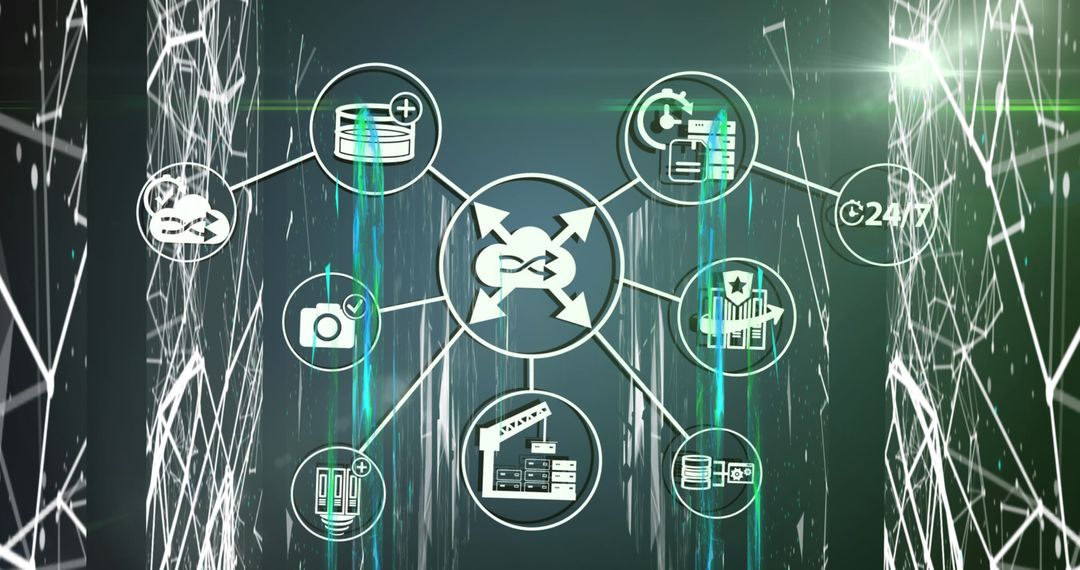 Digital Network Architecture with Technical Icons Connection - Free Images, Stock Photos and Pictures on Pikwizard.com