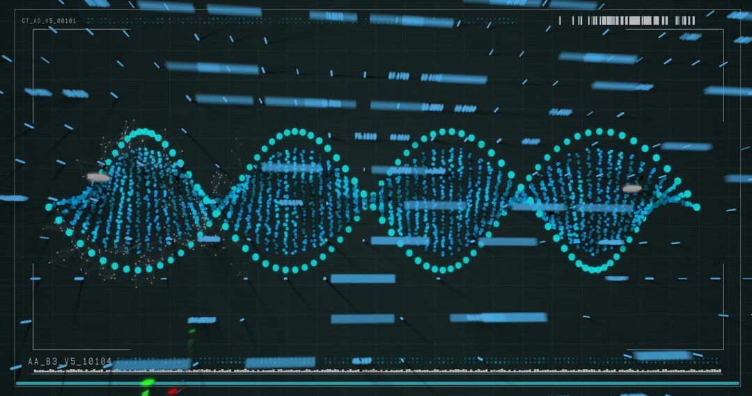 Futuristic Digital DNA Helix in Innovative Tech Interface