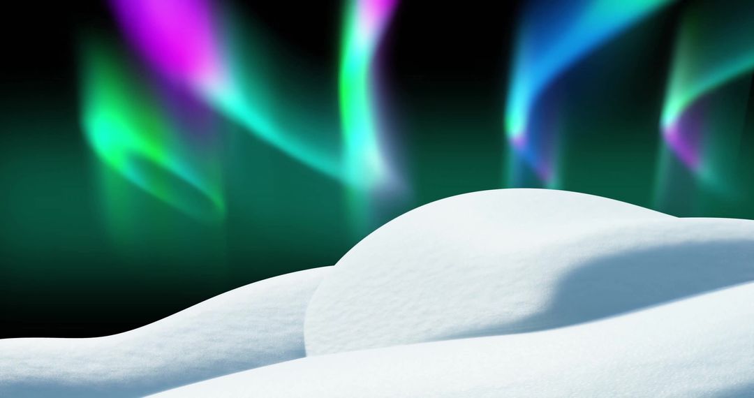 Aurora Borealis Over Pristine Snowy Landscape