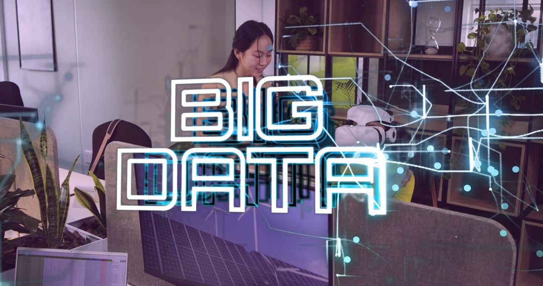 Chinese IT Professional Working with Big Data and VR Technology