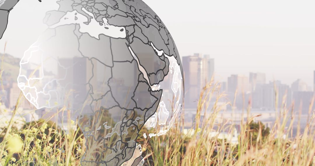 Global Reach Concept With Cityscape and World Map Overlay