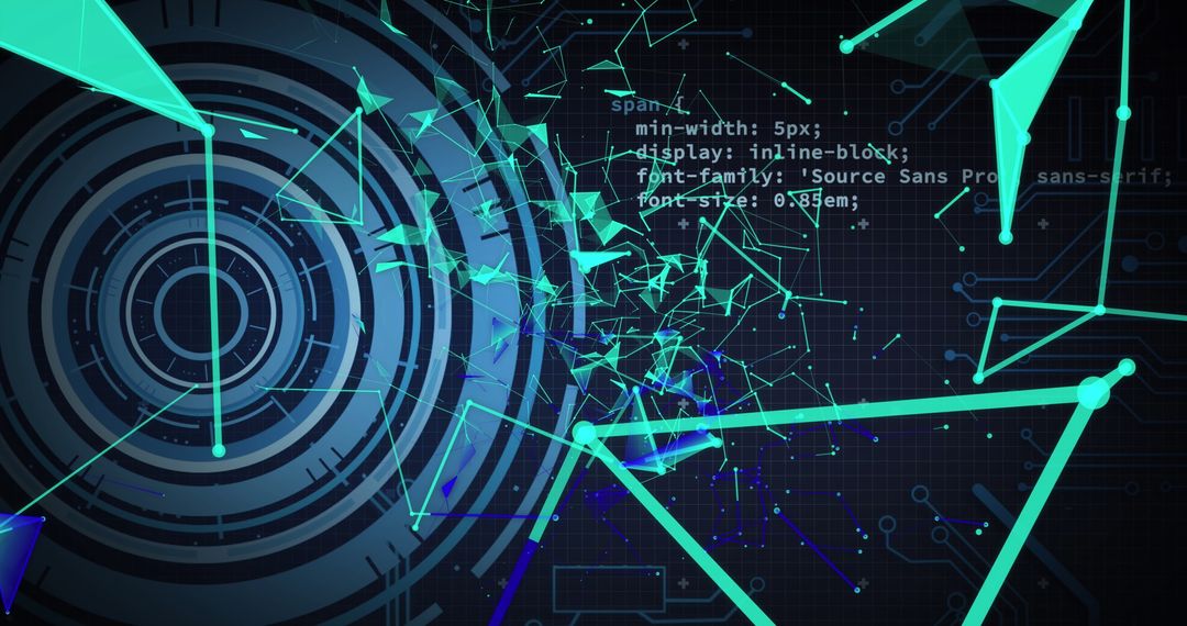 Futuristic Digital Network Interface Concept with Scanning Elements
