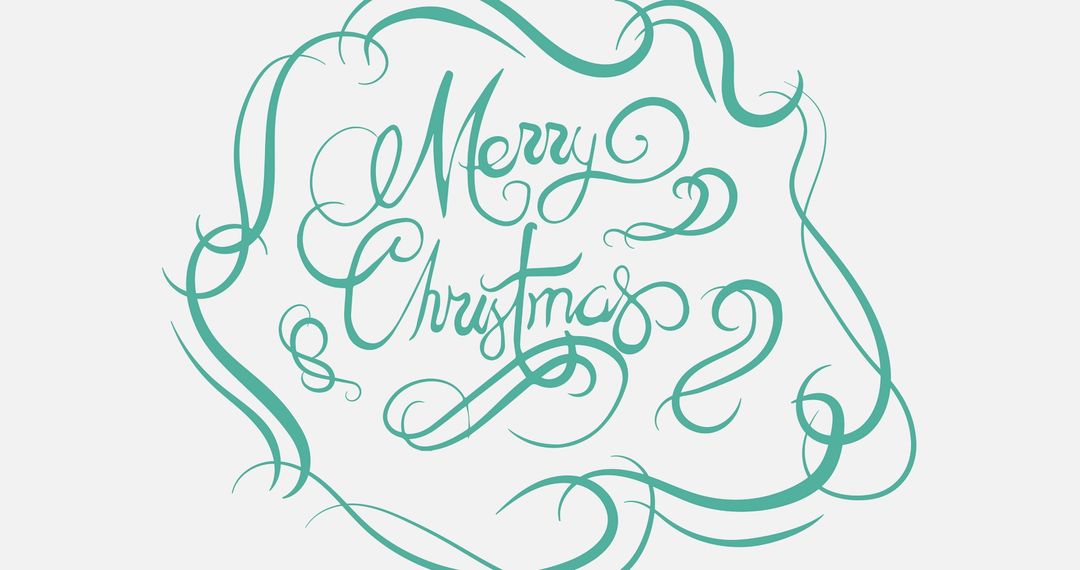 Elegant Scripted Merry Christmas with Swirling Patterns