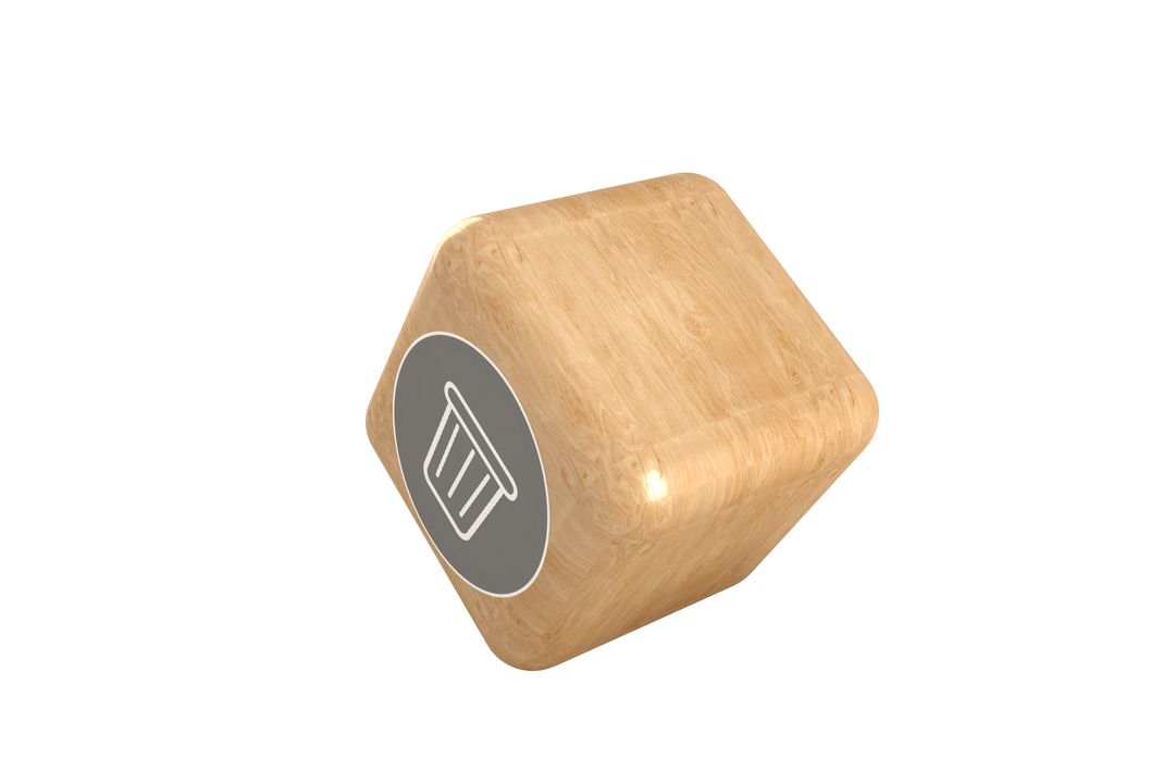 Wooden Cube with Trash Can Icon Transparent Background - Download Free Stock Images Pikwizard.com