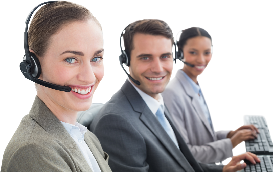 Transparent Professional Customer Service Team Smiling Alongside - Download Free Stock Images Pikwizard.com