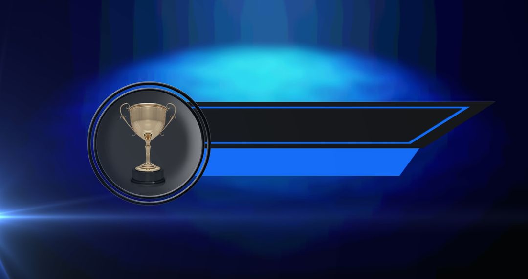 Championship Banner with Gold Trophy and Space for Text