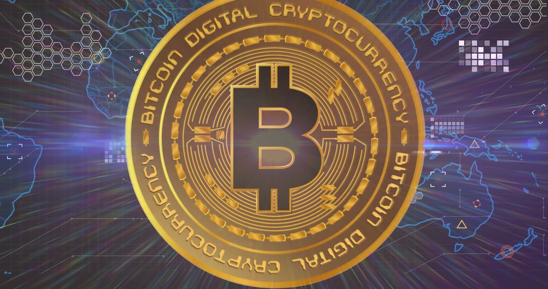 Futuristic Bitcoin Digital Cryptocurrency Concept