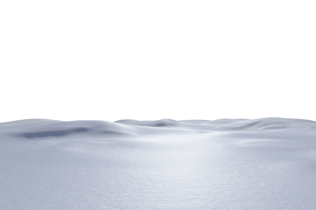 Snowy Winter Landscape on Transparent Background for Seasonal Design