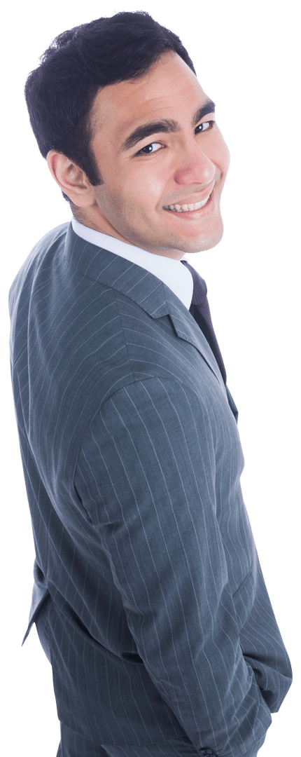 Smiling Asian Businessman in Formal Attire on Transparent Background