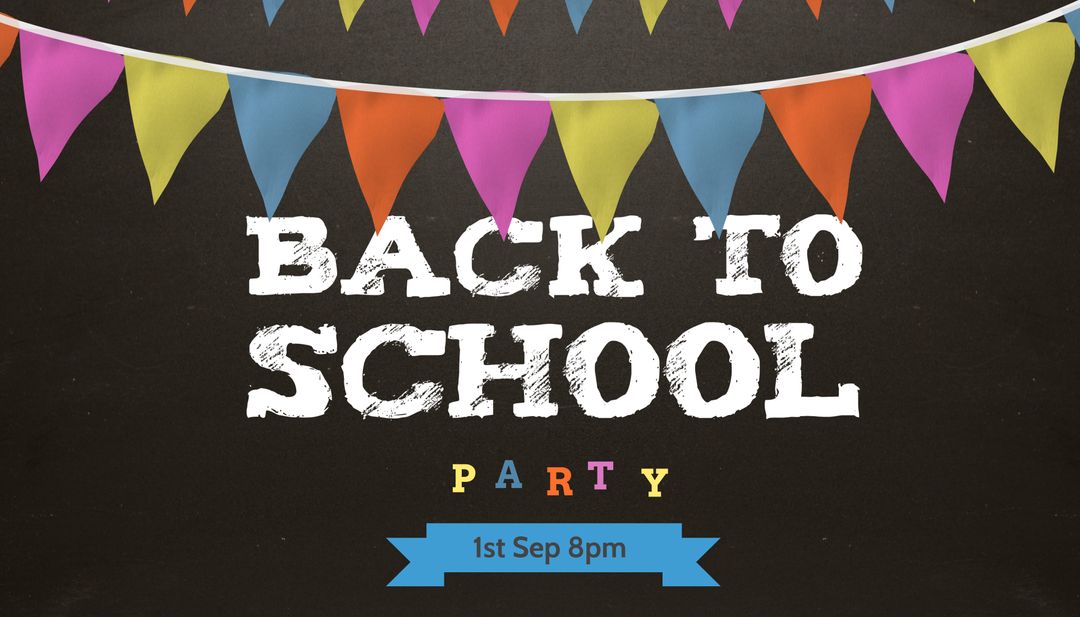 Colorful Back to School Party Invitation Chalkboard Design