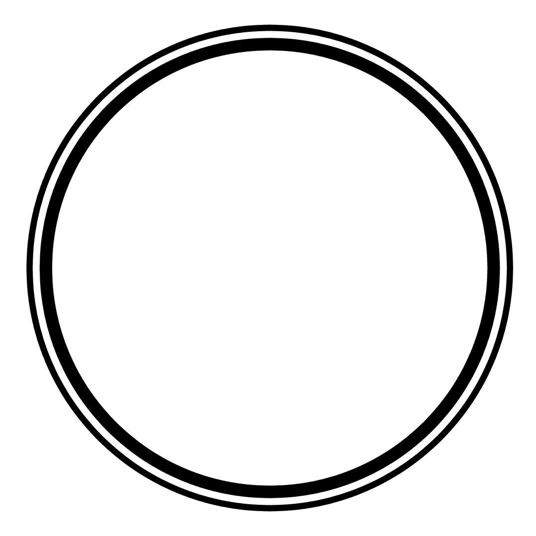 Black Circle Contour on Transparent Background