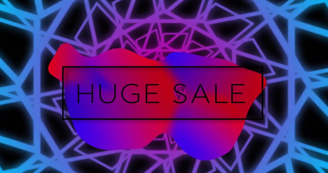 Huge Sale Announcement with Vibrant Abstract Digital Pattern