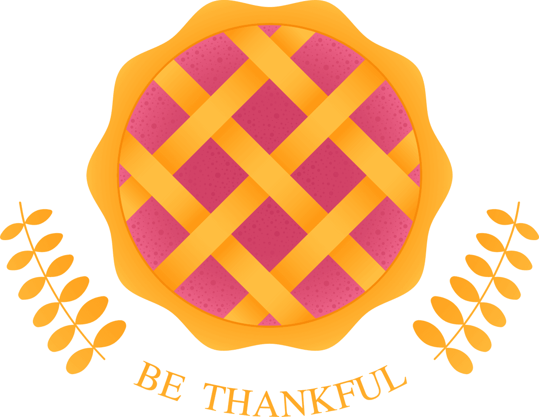 Festive Transparent Pie with Lattice and Thankful Message