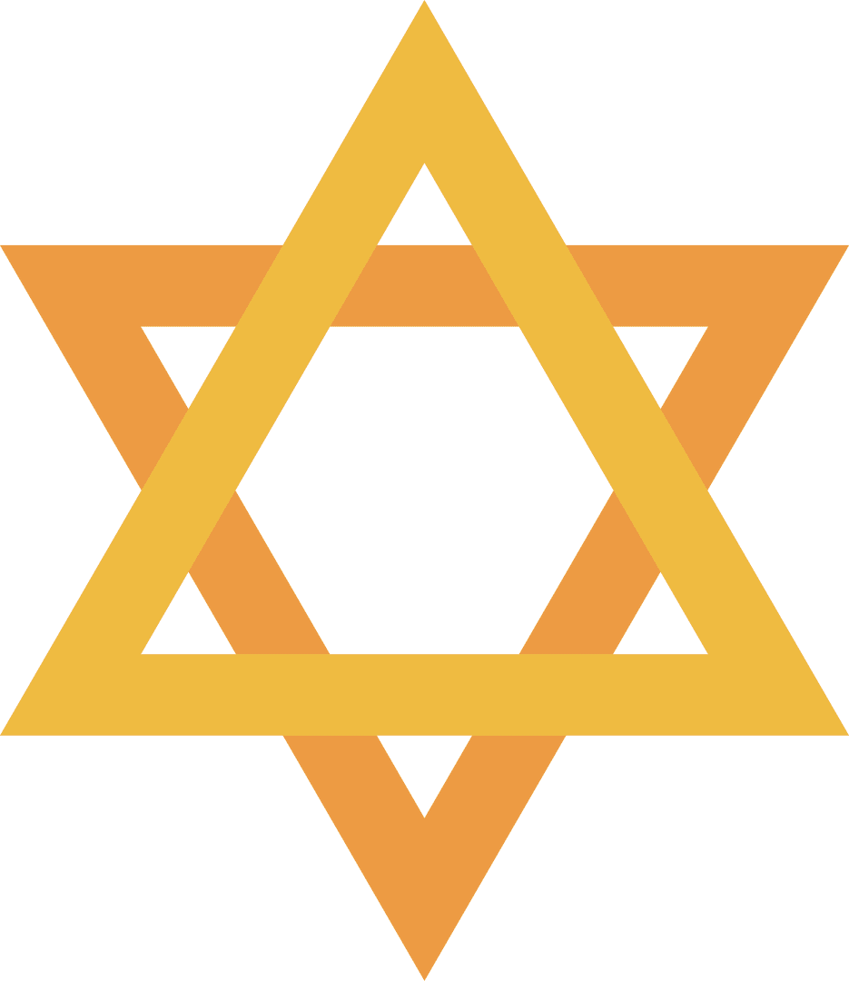 Transparent minimalist geometric star with overlapping triangles