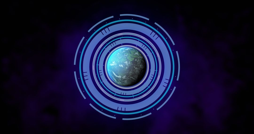 Digital Globe with Futuristic Data Interface Overlay