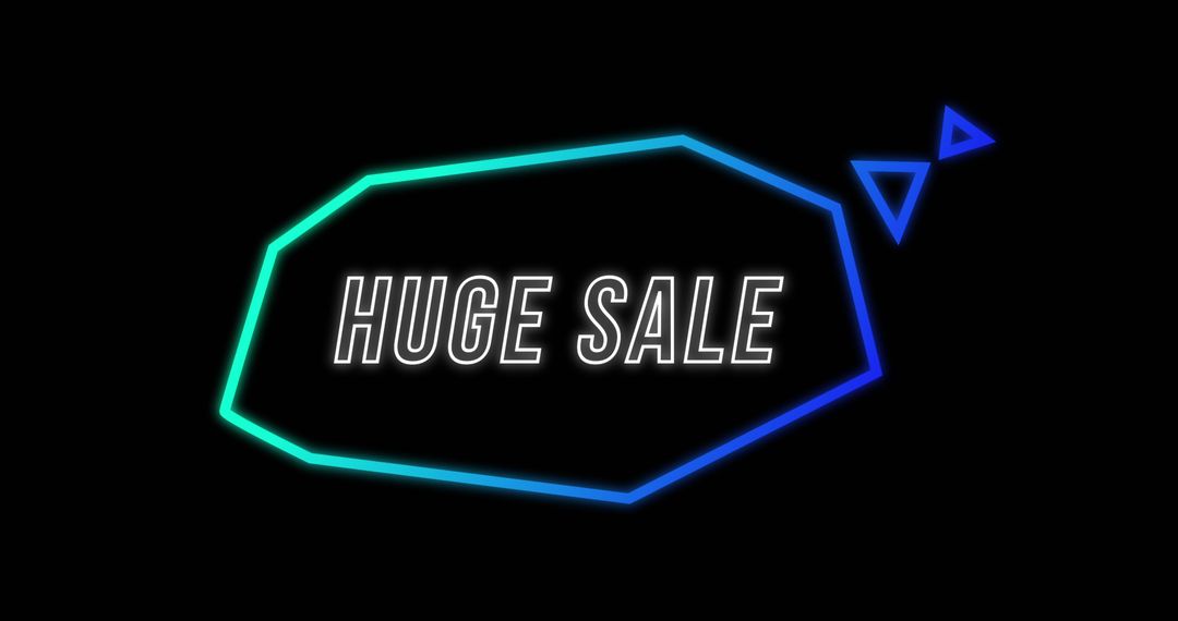 Huge Sale with Retro Neon Communication Bubble - Free Images, Stock Photos and Pictures on Pikwizard.com