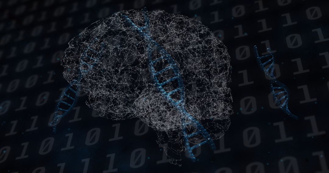 Digital DNA and Human Brain Integration Concept