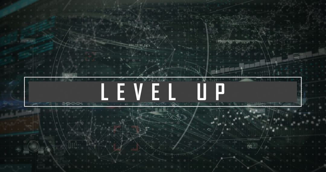 Digital Technology Concept with Level Up Text Overlay
