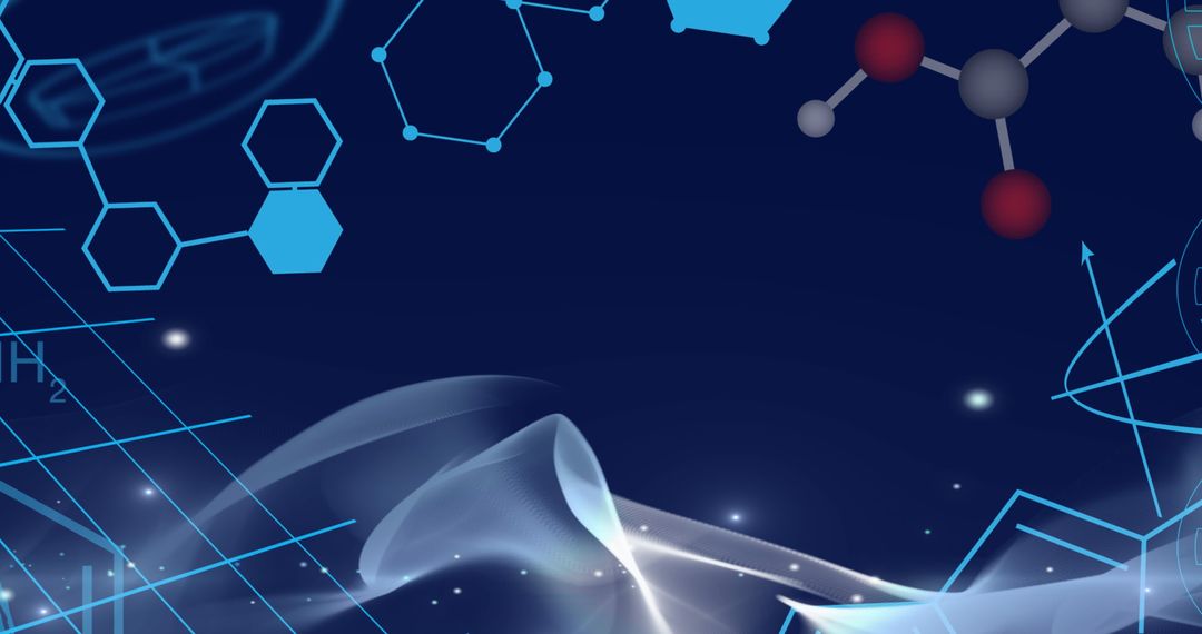 Futuristic Molecule and Brain Interface with AI Technology Elements