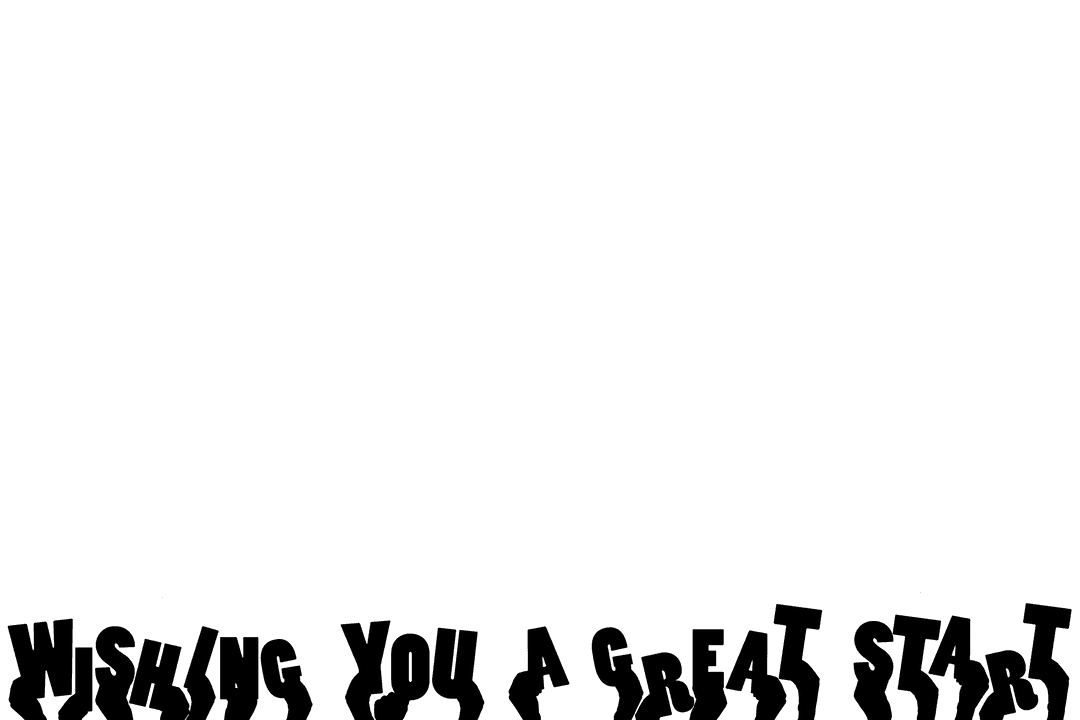 Transparent Hands Wishing Great Start with Motivational Message