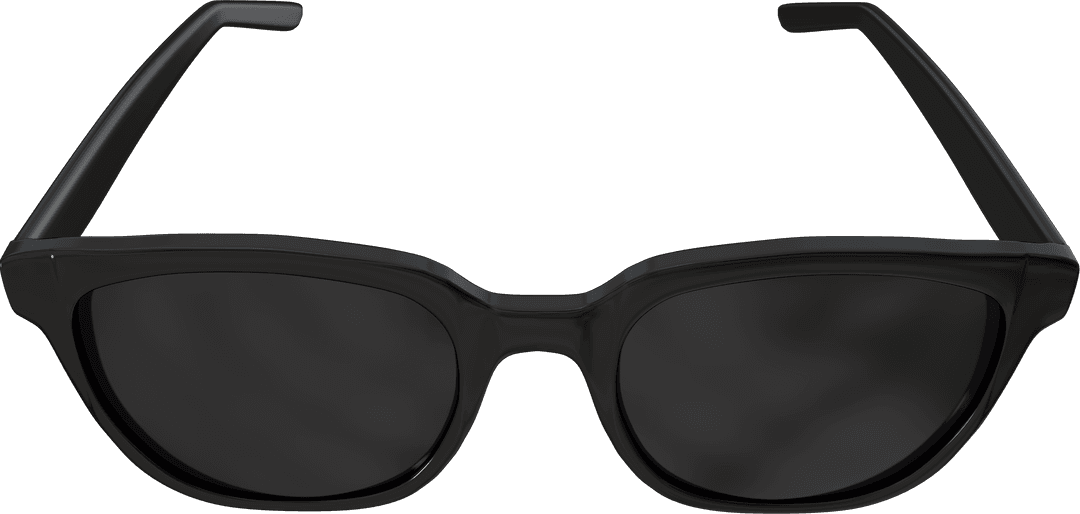 Stylish Black Sunglasses Isolated on Transparent Background