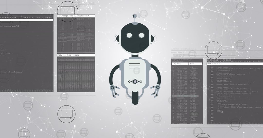 ai chatbot and data processing interface visualization - Free Images, Stock Photos and Pictures on Pikwizard.com