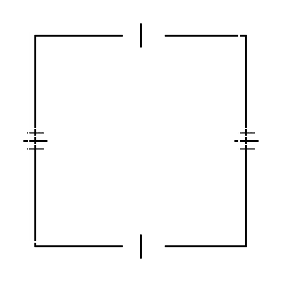 Minimalist Bicolor Geometric Frame on Transparent Background