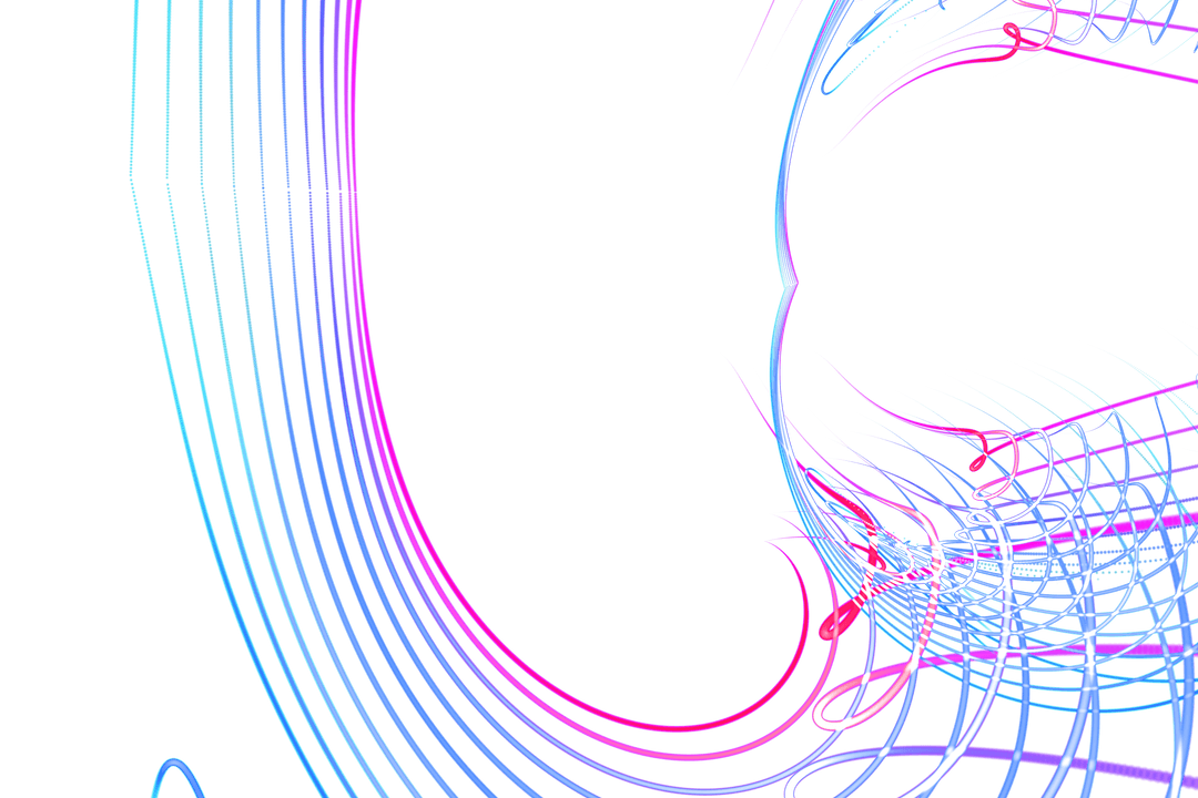 Abstract Neon Light Trails Pattern on Transparent Background