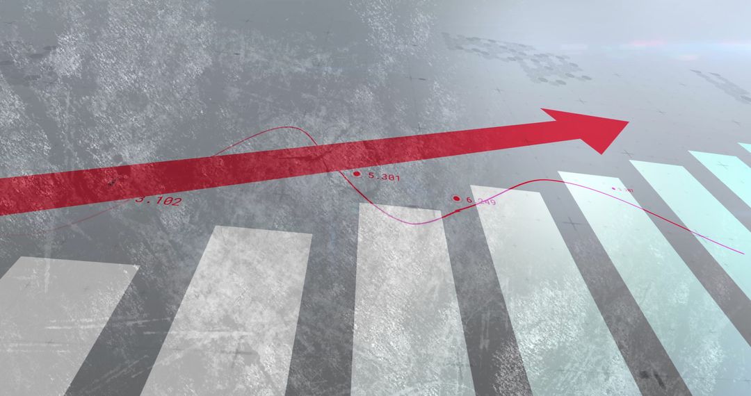 Ascending Red Arrow on Textured Background Signifies Business Growth