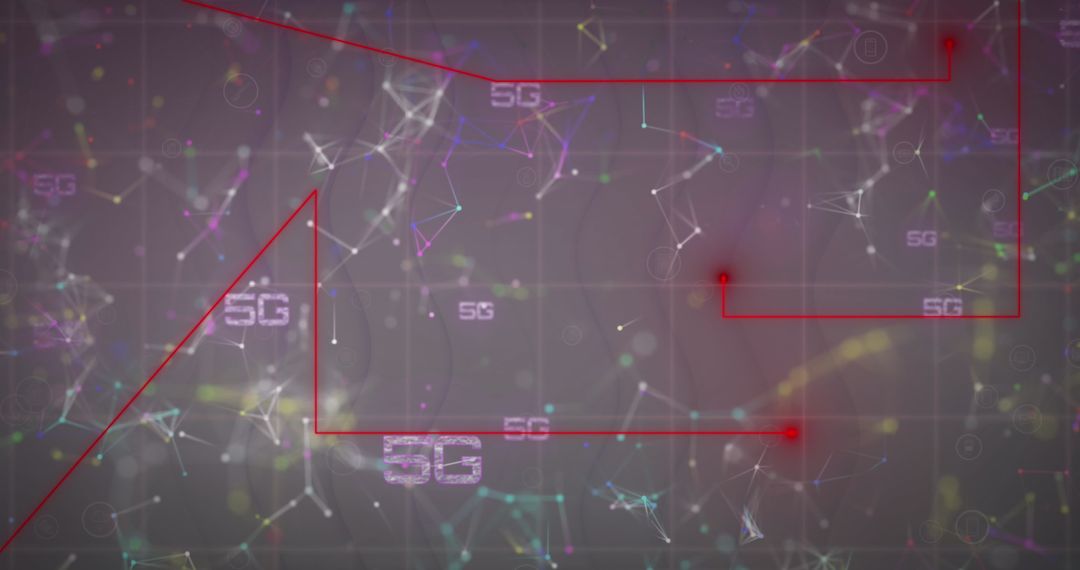 Digital Network with 5G Concept Graphics and Connections
