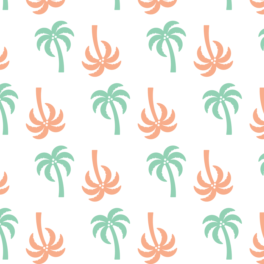Tropical Palm Tree Pattern on Transparent Background