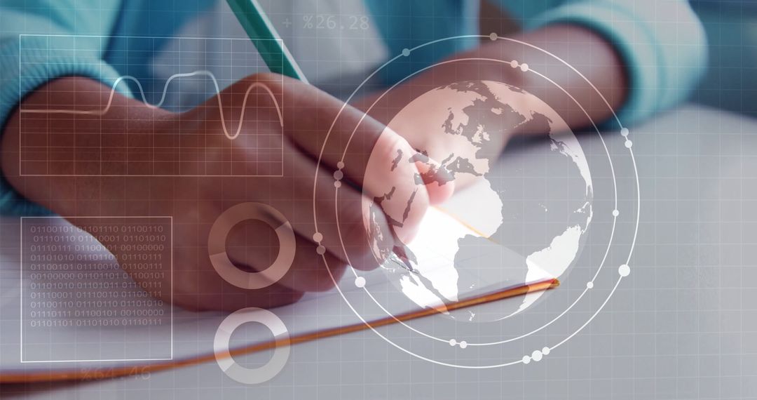 Hand Writing Notes with Digital Data Overlay