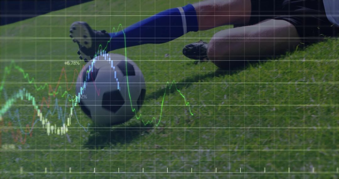 Soccer Slide Tackle with Digital Chart Overlay