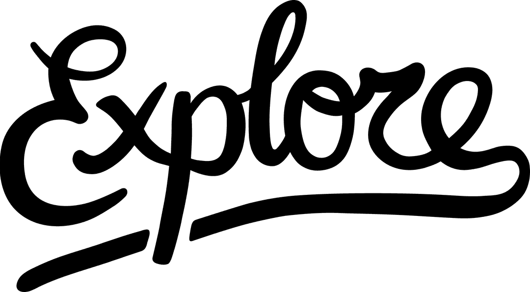 Transparent Decorative Text 'Explore' on Transparent Background