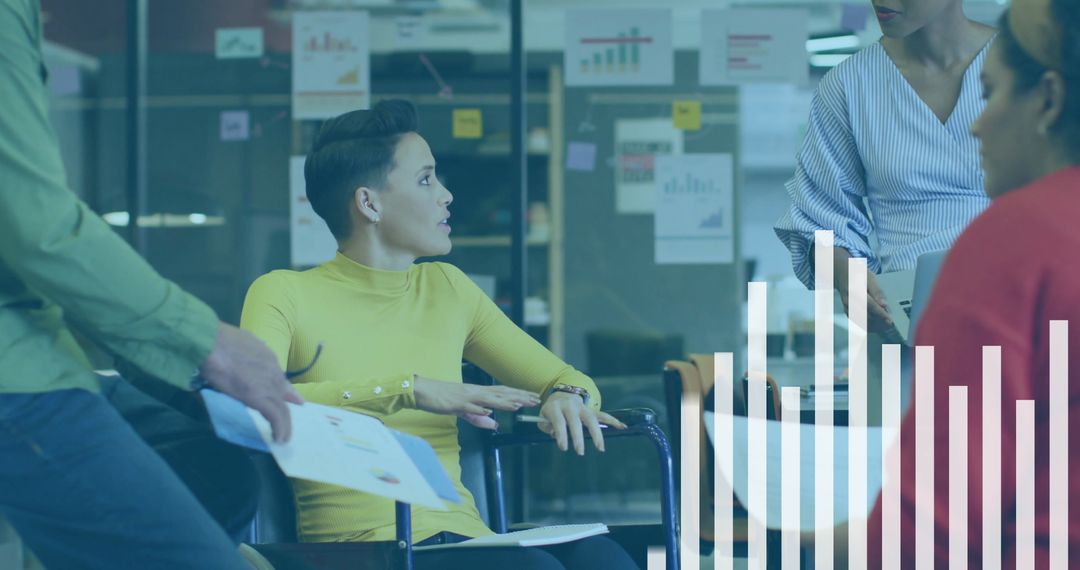 Collaborative Business Meeting with Charts in a Modern Office