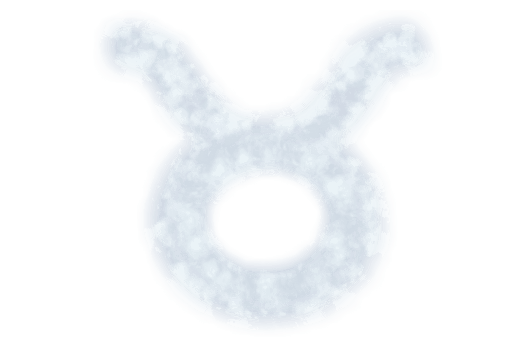 Cloudy Taurus Zodiac Symbol on Transparent Background