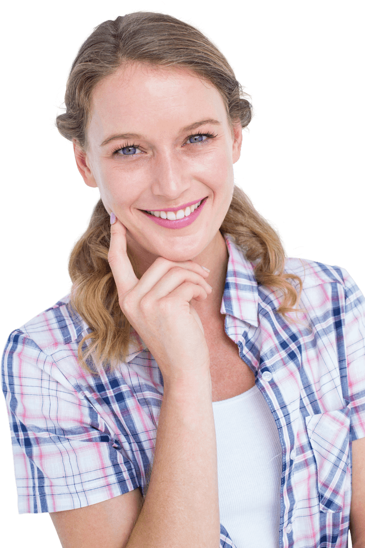 Smiling Caucasian Woman on Transparent Background