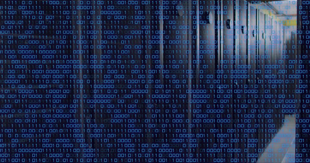 Data Processing Overlay on Modern Server Room