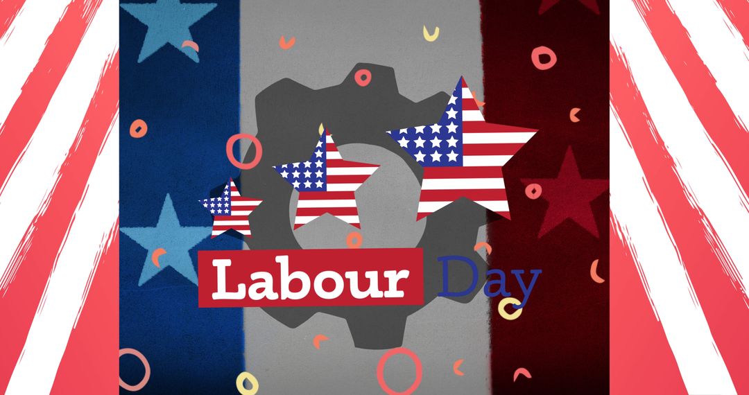 Patriotic Labour Day Design with American Flags