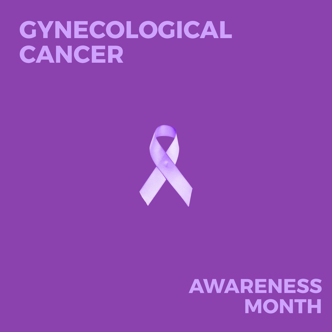Gynecological Cancer Awareness Month Ribbon on Purple Background